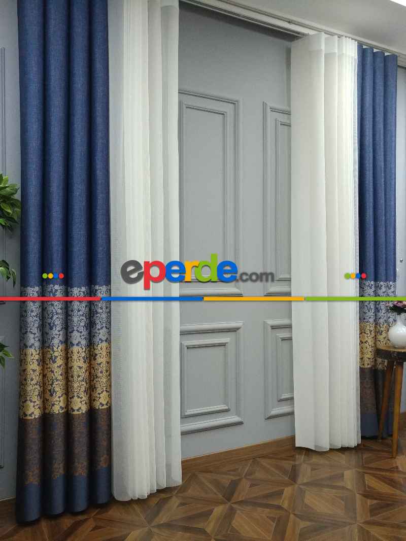 Lens Akıllı Dikey Tül Perde Antik-52- Çok Renkli 2