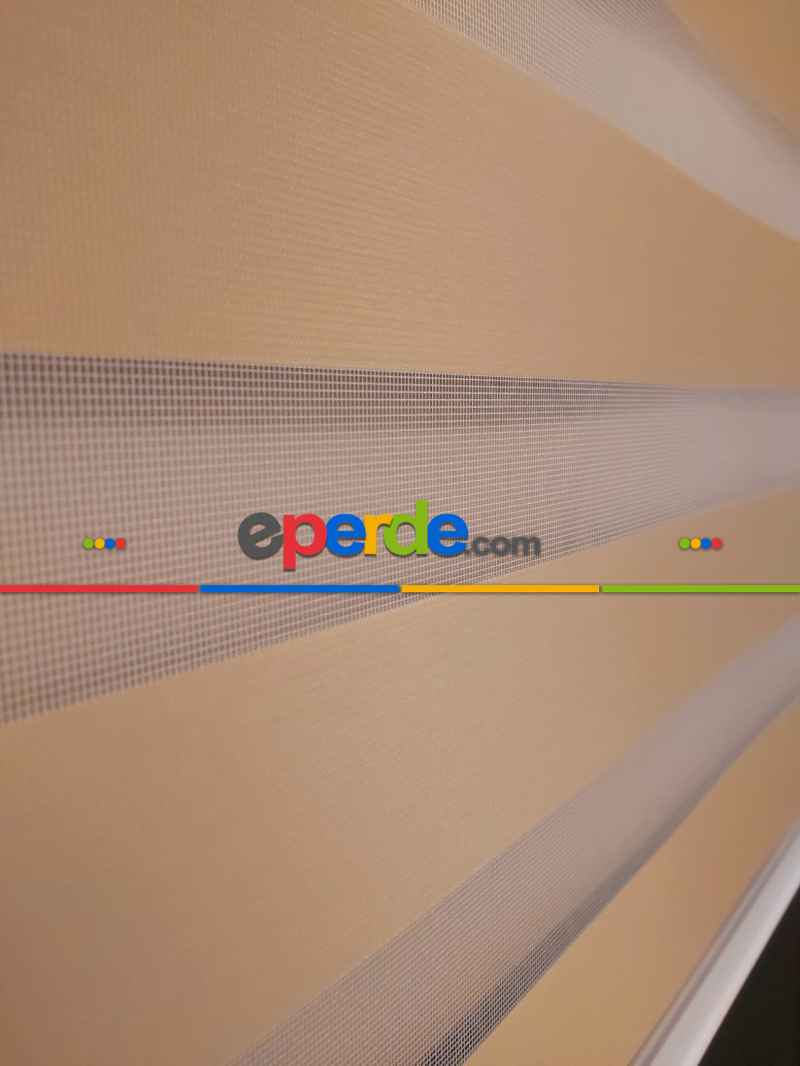 Brillant Açık Kahve Zebra Perde- Sütlü Kahve