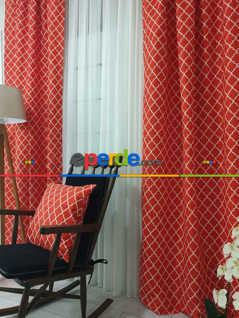 Ottoman Desenli Fon Perde Evm1930 Kumaşı Kalındır Duck Bezi Değildir