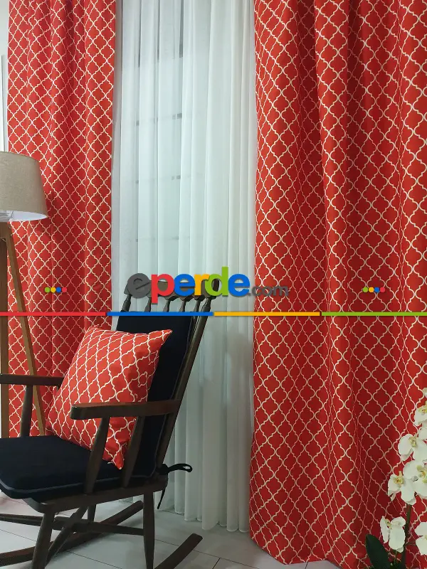 Ottoman Desenli Fon Perde Evm1930 Kumaşı Kalındır Duck Bezi Değildir