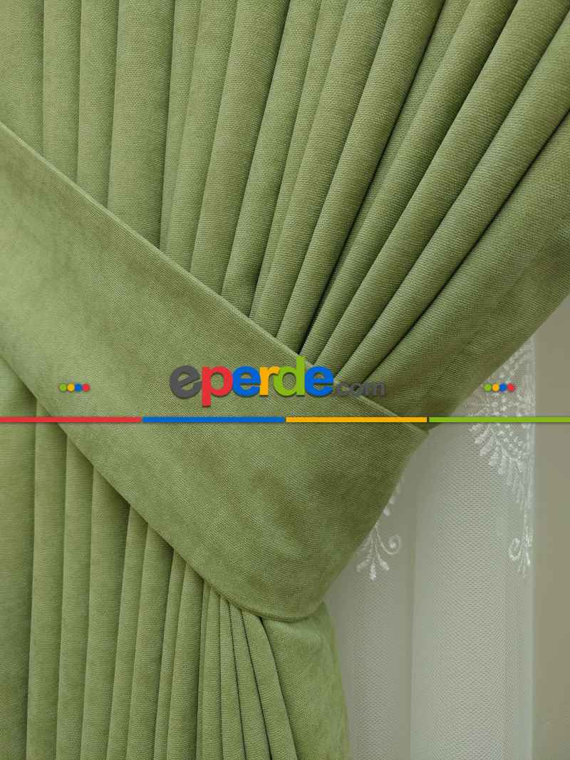 Su Yeşili - Düz Fon Perde ( Dökümlü Fon Perde)- Su Yeşili