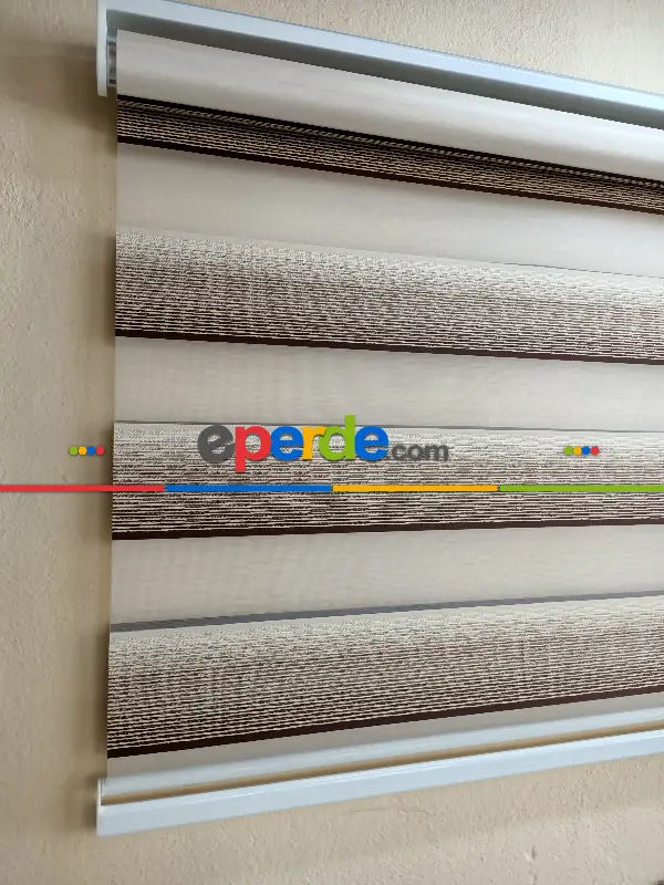 Mutfak - Elit Zebra Perde Renk Geçişli Kahve 806