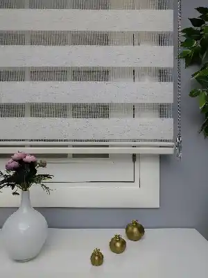 Krem Perle Home Düz Zebra Perde