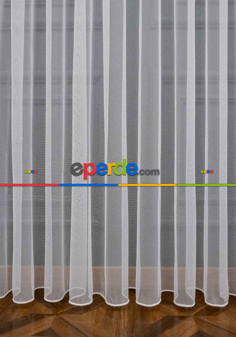 Salon - Grek Düz Tül Ekru Renk - İtinalı Dikiş Garantisi