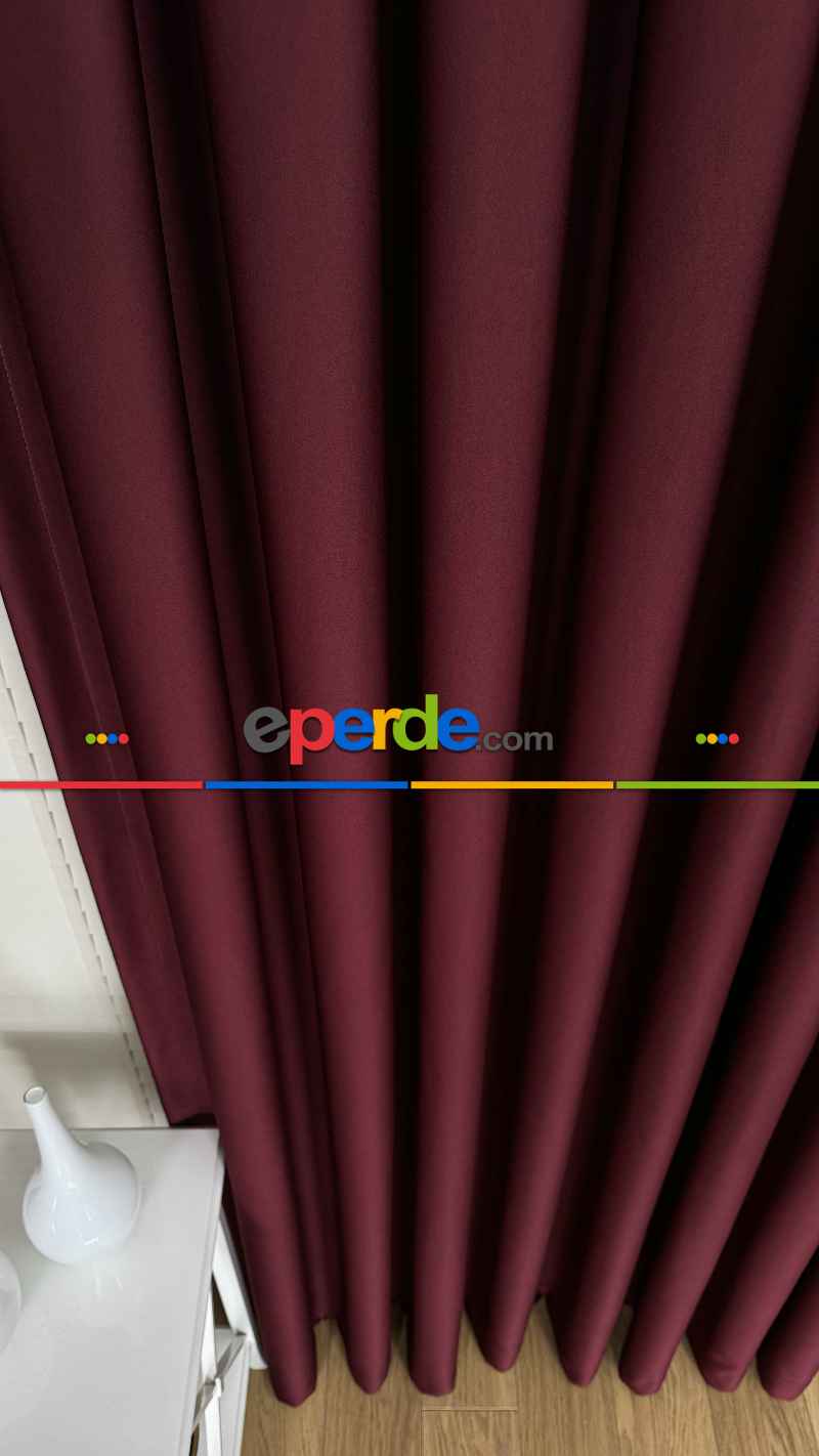 Bordo Blackout - Karartma Fon Perde, Premium Kalite Serisidir, %90 Oranında Işığı Keser