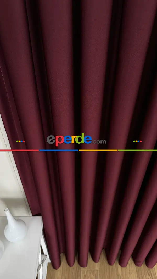 Bordo Blackout - Karartma Fon Perde, Premium Kalite Serisidir, %90 Oranında Işığı Keser