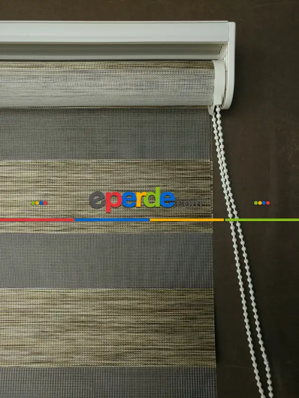 Zebra Perde - Bambu Düz Zebra Perde - Kahve Açık