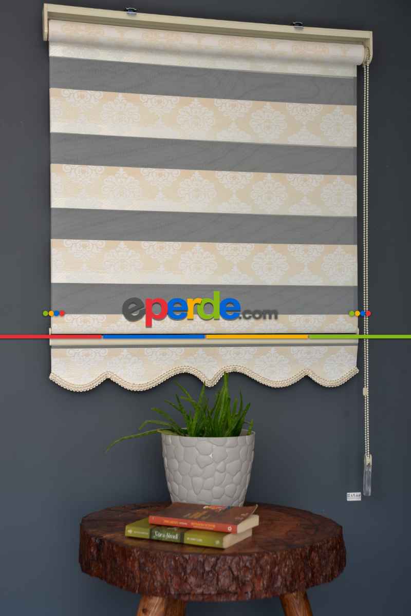 Halim Perdesan Ft-980 Beyaz Renk Etekli Veya Eteksiz Zebra Stor Perde