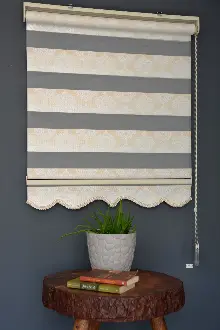 Halim Perdesan Ft-980 Beyaz Renk Etekli Veya Eteksiz Zebra Stor Perde