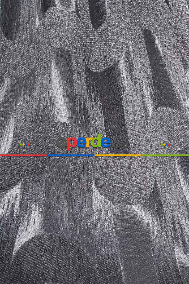 Avantgarde Antrasit Dalgalar Desenli– Modern Jakar Dokuma Fon Perde