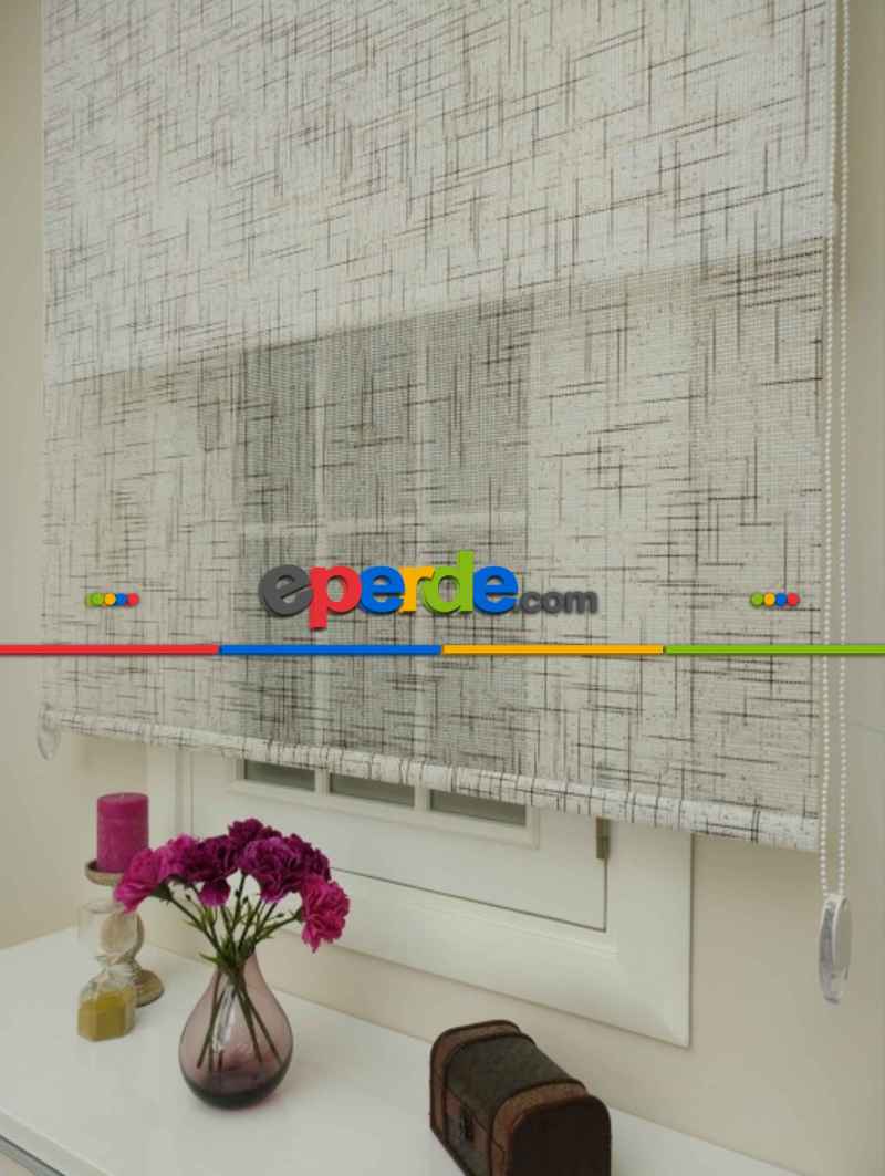 İthal Keten Kahverengi Renk Geçişli - Çiftli Sistem Tül Stor Perde - 1. Kalite