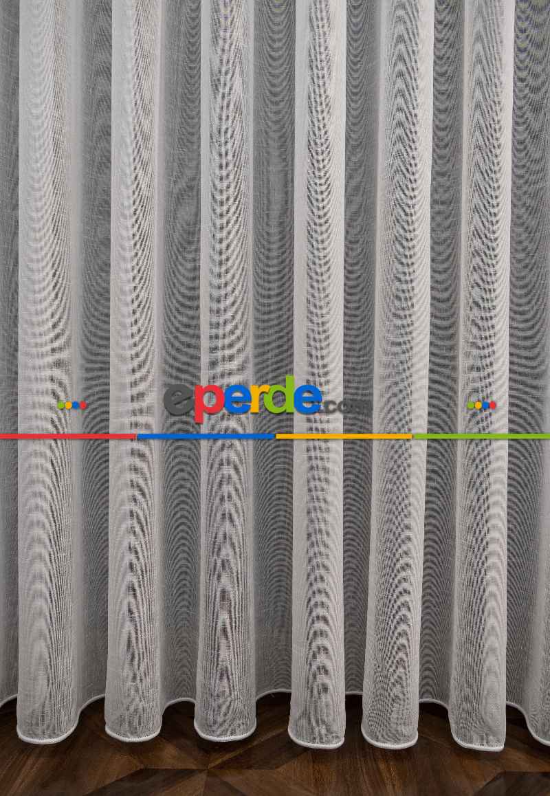 Keten Tül Ütü İstemez Dökümlü Tül - İtinalı Dikiş - Kanun Pile Seçeneği - Kurşunlu Tül