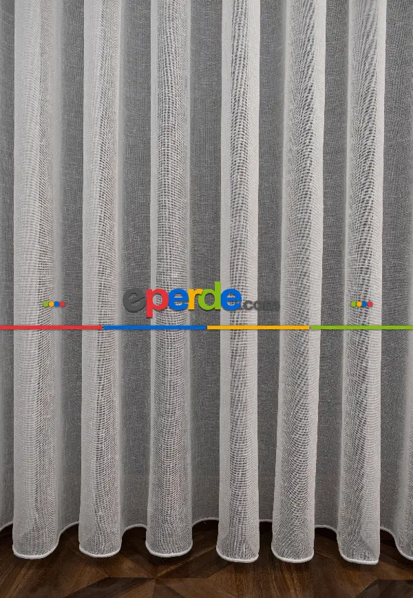 Keten Tül Ütü İstemez Dökümlü Tül - İtinalı Dikiş - Kanun Pile Seçeneği - Kurşunlu Tül