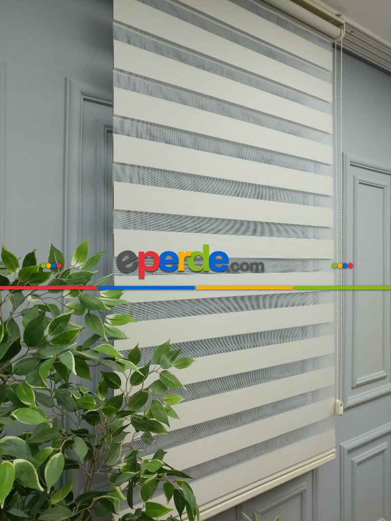 Karartma Zebra Perde - Blackout Zebra Perde-ışık Geçirmez Zebra Perde- Bej