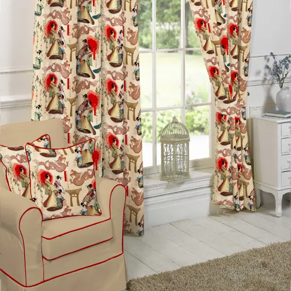 Etnik Japon Fon Perde Evim 556 Kumaşı Kalındır Duck Bezi Değildir