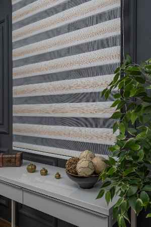 Zebra Perde - Degrade Renk Geçişli Kırık Pileli Zebra Perde