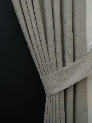Taş Rengi Açık Gri Düz Pileli Fon Perde- Gri Açık-Taş Rengi 70cm X 260cm 