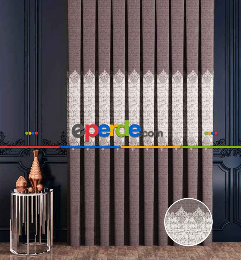 Kahverengi, Taç Damask Pano Fon Perde, Adet Fiyatıdır, İstediğiniz Boy Ölçüsünde Dikilir, Eni 70 İla 100cm Arası Seçenekler, Sık Piledir 70cm X 290cm 