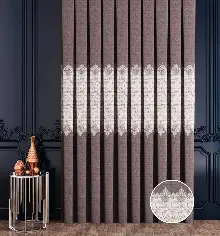 Kahverengi, Taç Damask Pano Fon Perde, Adet Fiyatıdır, İstediğiniz Boy Ölçüsünde Dikilir, Eni 70 İla 100cm Arası Seçenekler, Sık Piledir 70cm X 290cm 