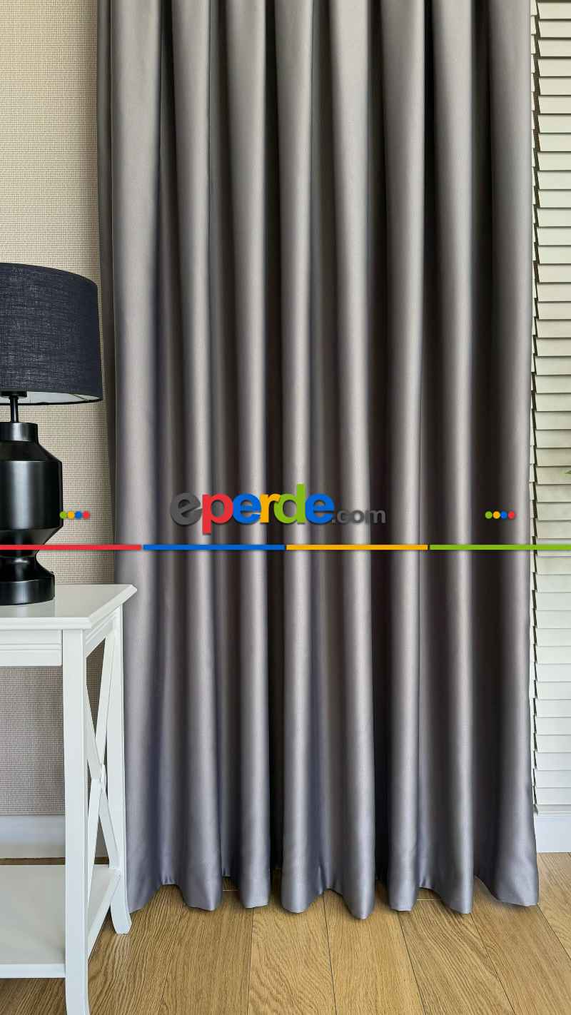 Gri Blackout - Karartma Fon Perde, Premium Kalite Serisidir, %90 Oranında Işığı Keser