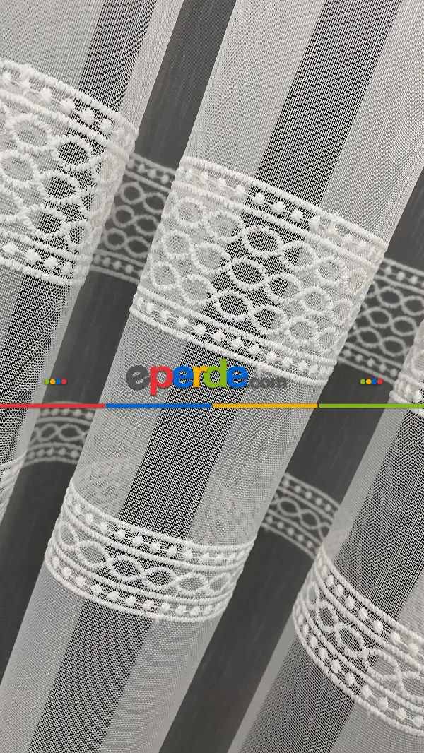 Oturma Odası - Premium Seri Trend Perde Modelleri 2023-kabartma Atlas İplikle Nakışlı İşleme Tül Perde 04