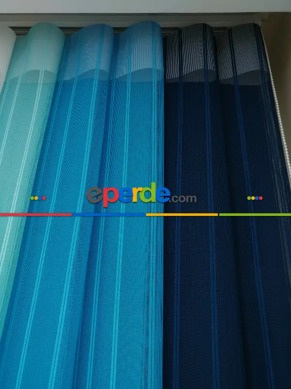Salon - 1. Kalite Çizgili Tül Dikey Zebra Perde - Ft-33 Parlament , Ft-31 Okyanus , Ft-26 Turkuaz , Ft-02 Ekru- Lacivert