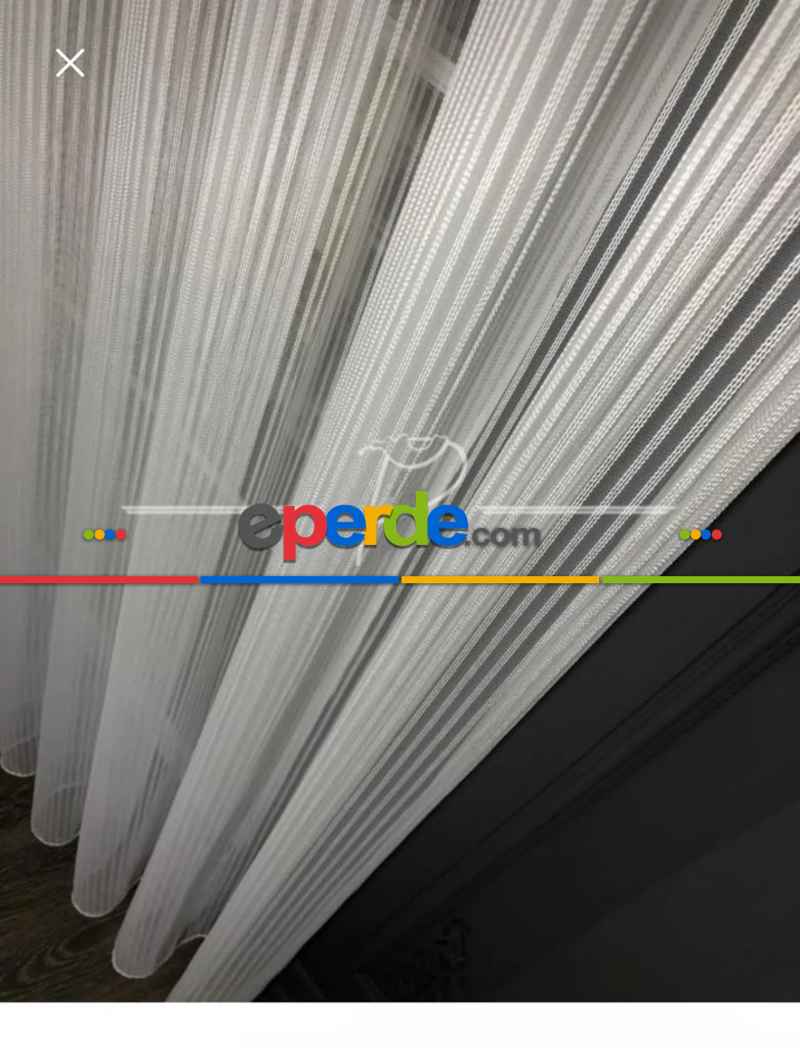 Salon - Brillant Düz Çizgili Ağır Gramajlı Lüx Tül Perde