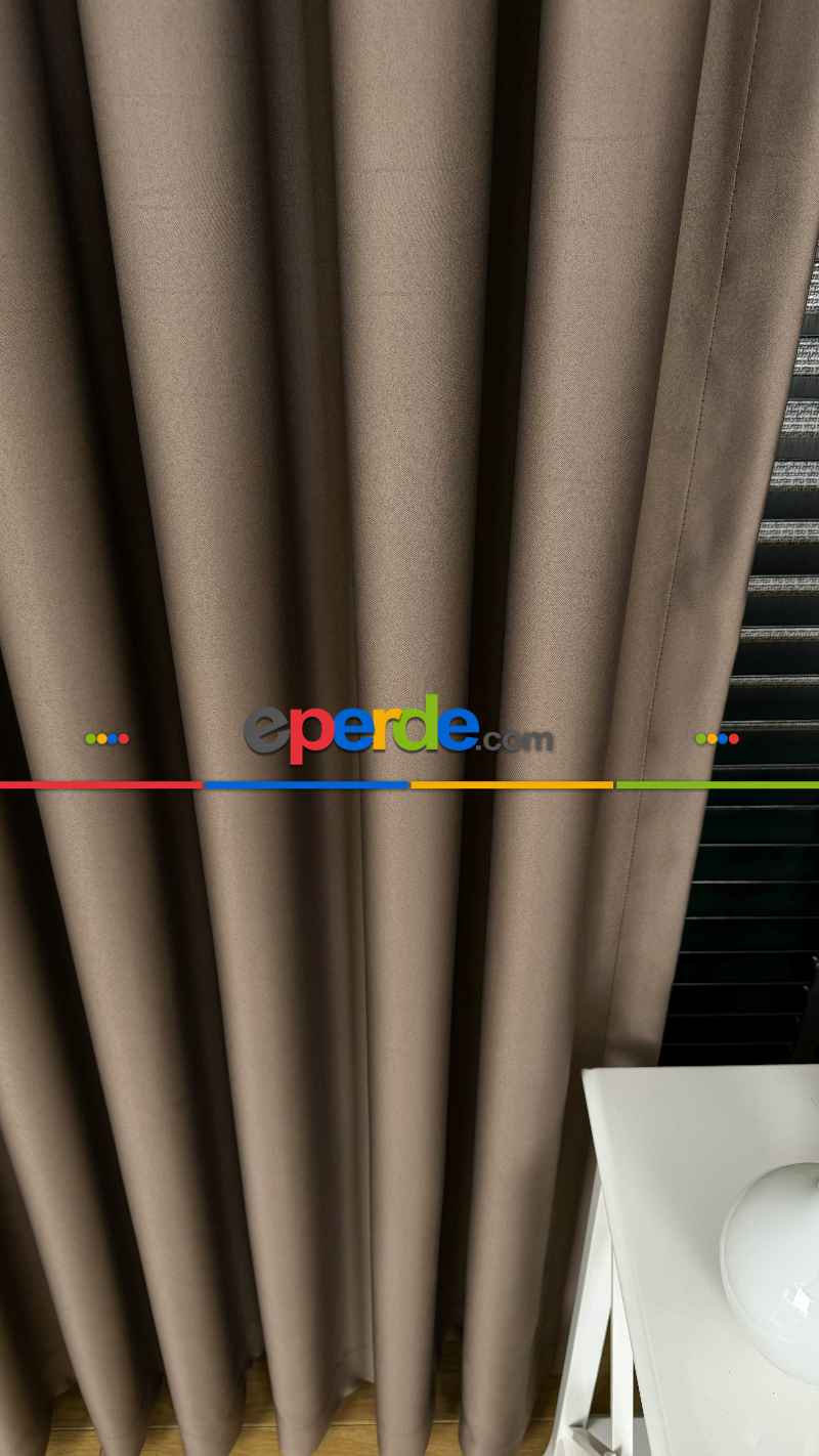 Kahverengi Blackout - Karartma Fon Perde, Premium Kalite Serisidir, %90 Oranında Işığı Keser