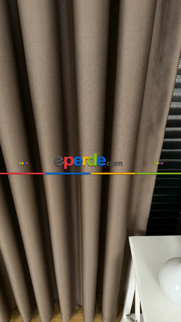 Kahverengi Blackout - Karartma Fon Perde, Premium Kalite Serisidir, %90 Oranında Işığı Keser