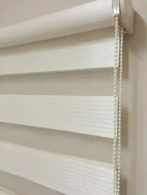 Bambu Krem Altın Simli Zebra Perde- Krem-altın Simli