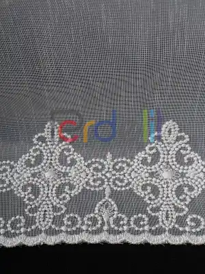 Etek Ucu Nakış İşlemeli Tül Perde