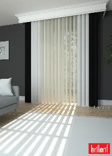 Brillant Akıllı Tül Siyah-beyaz Perde Tül Dikey Zebra Perde Düz 1. Kalite