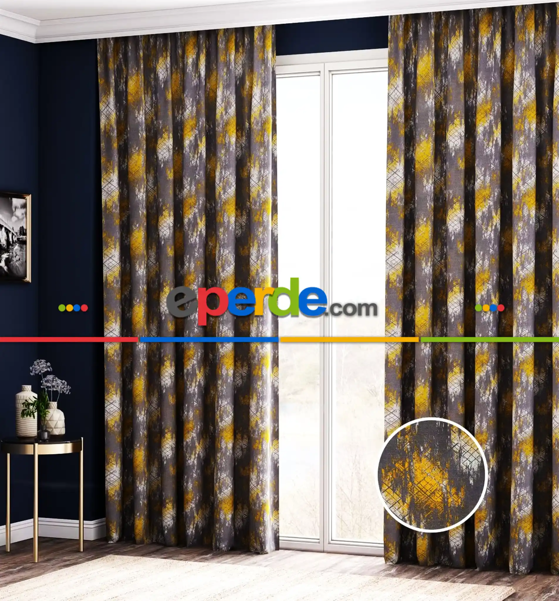 Taç River Varak Pano Fon Perde 70cm X 290cm 