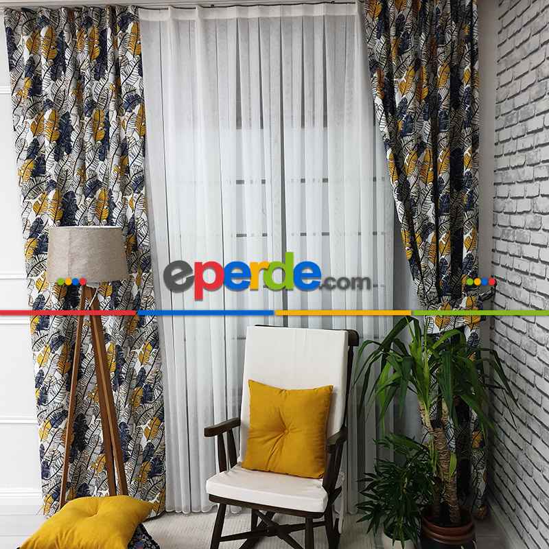 Mutfak Fon Perde Baskılı Evm737- Siyah