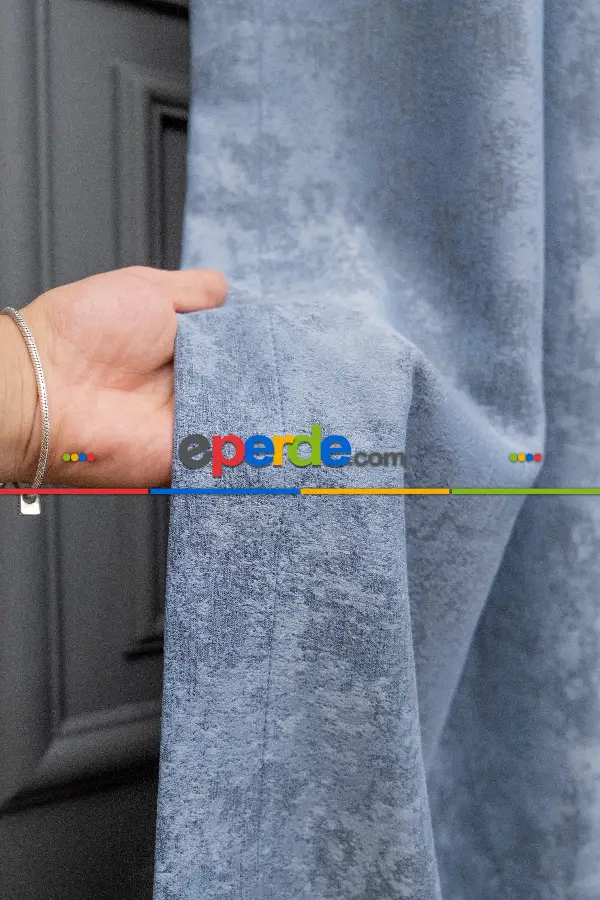 Brillant Jakar Fon İndigo Mavi Renk Düz Fon Perde -indigo Mavi