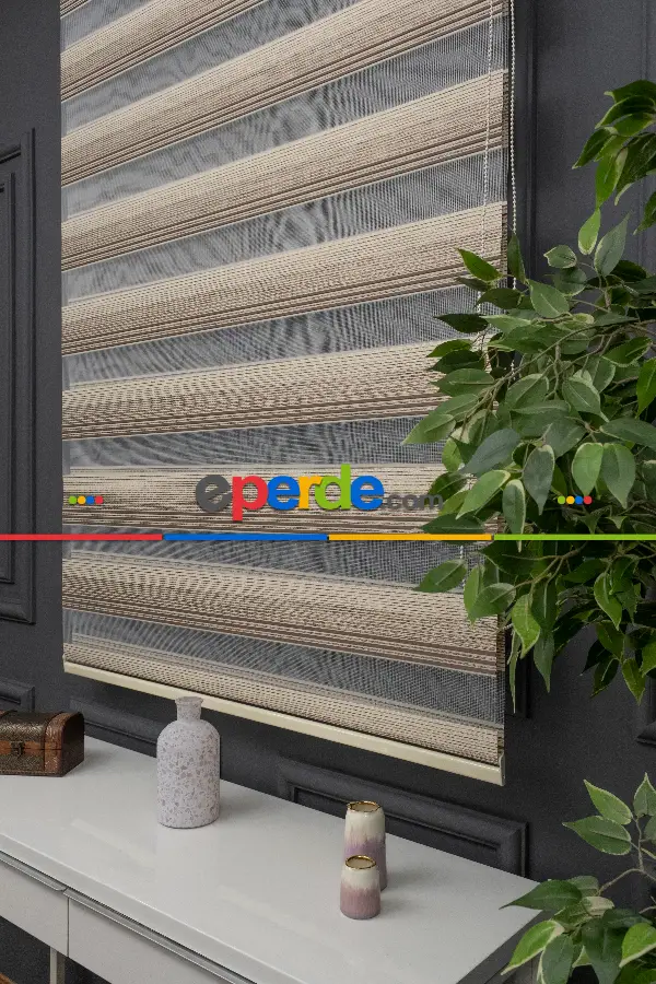 Zebra Perde - Geçişli Mikro Pileli Zebra Perde