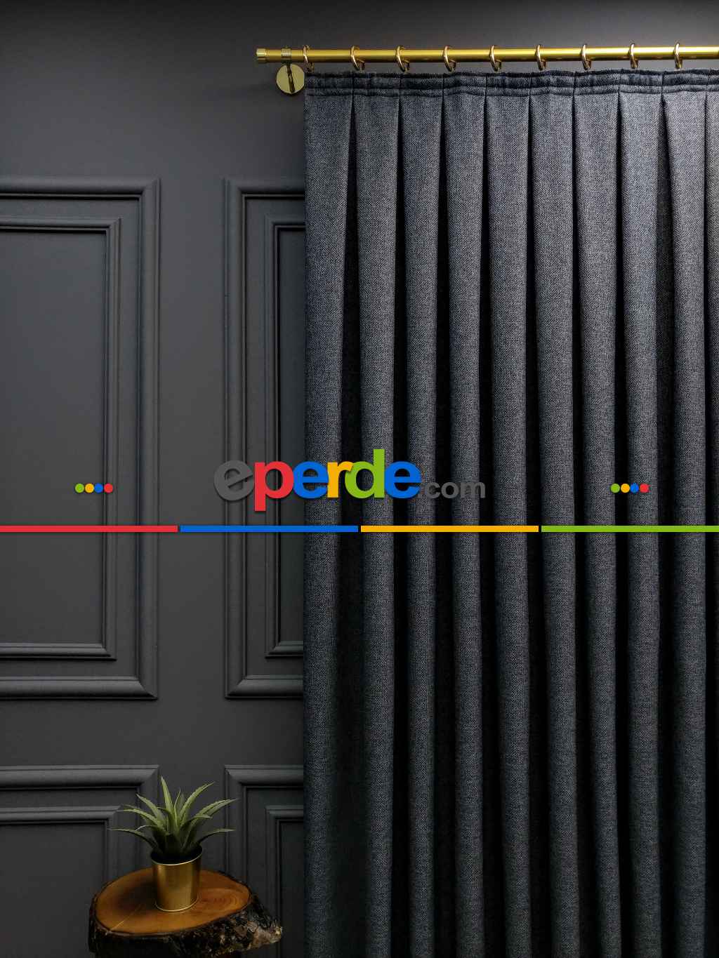 Gerçek Hasır Dokuma Salon Fon Perdesi 2021 Elite Series- Füme-mavi Grimsi