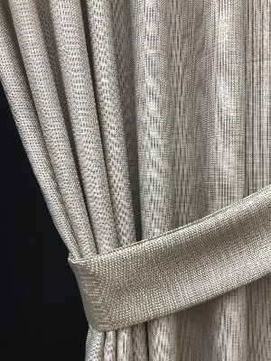 Krem Desenli Jakar Fon Perde- Krem