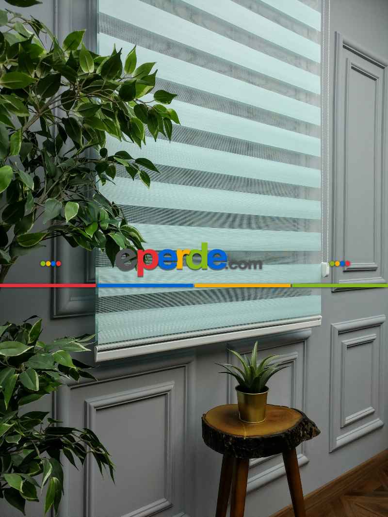 2025 Sezonu - Düz Bambu Zebra - Bambu Zebra Perde- Turkuaz