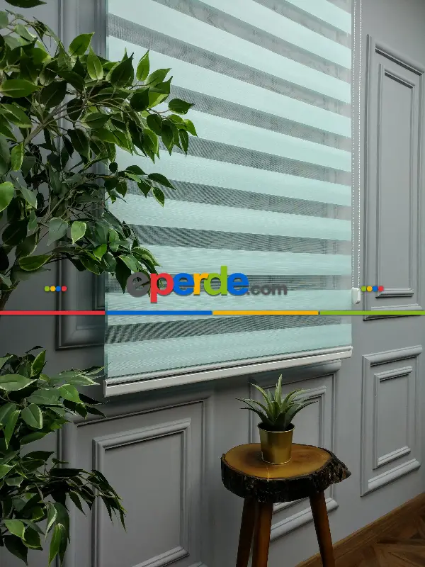 2025 Sezonu - Düz Bambu Zebra - Bambu Zebra Perde- Turkuaz