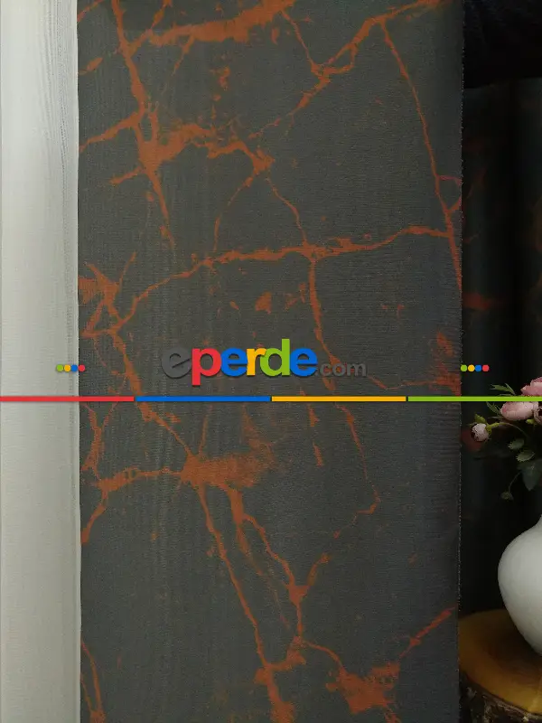 Lens Akıllı Dikey Tül Perde Mermer-23- Çok Renkli 2