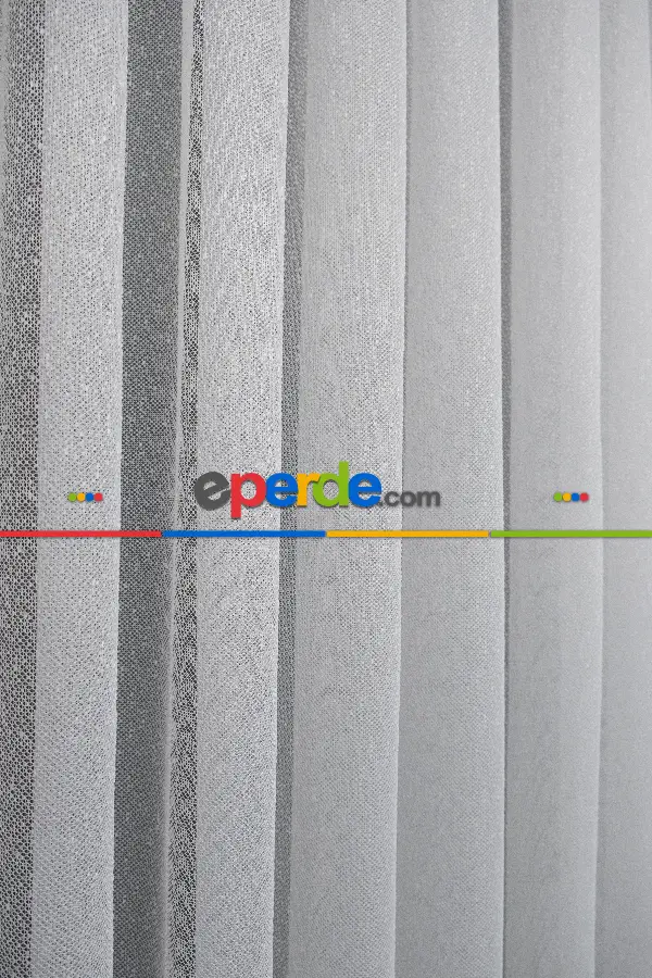 Salon Tül Perde - Şehrazat Fransız Danteli Etek Ucu Gri Renk Nakışlı Örme Tül