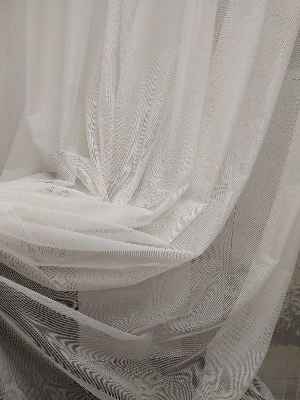 Modern Dökümlü Tül Perde - Ekru- Ekru