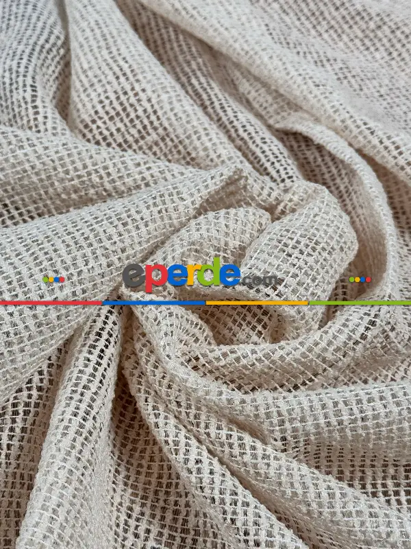 Keten Doğal Dokulu Düz Tül Perde, Ağır Gramajlı Özel Dokuma Premium Seri