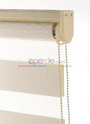 110x200 Hazır Krem Bambu Zebra Perde-256- Krem