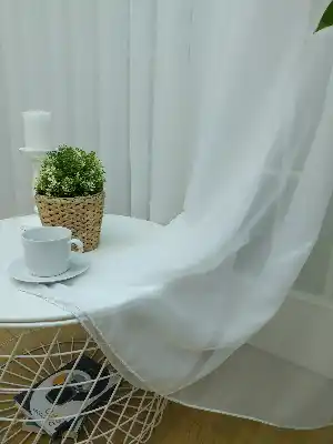 Mutfak Perdesi Düz Pileli - Beyaz
