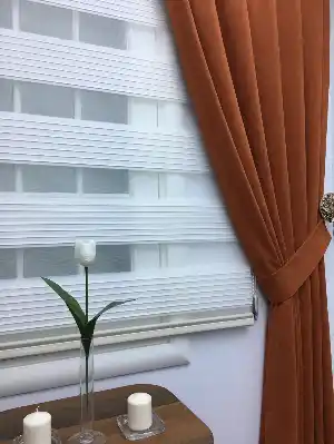 Tarçın Rengi Düz Fon Perde Lacost- Diğer