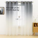 Mavi Renk Renkli Degrade Rustik Tül Perde Gri Füme Antrasit