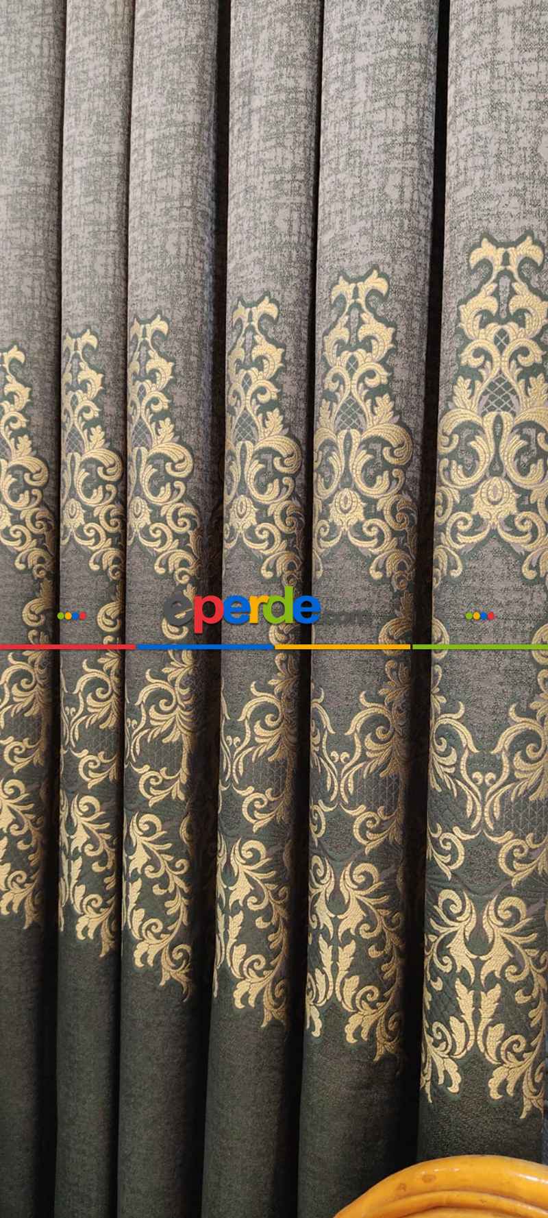 Salon Fon Perde - Kahverengi Desenli Fon Perde, Adet Fiyatıdır, İstediğiniz Boy Ölçüsünde Dikilir, Eni 50 İla 100cm Arası Seçenekler, Sık Piledir 100cm X 1cm 