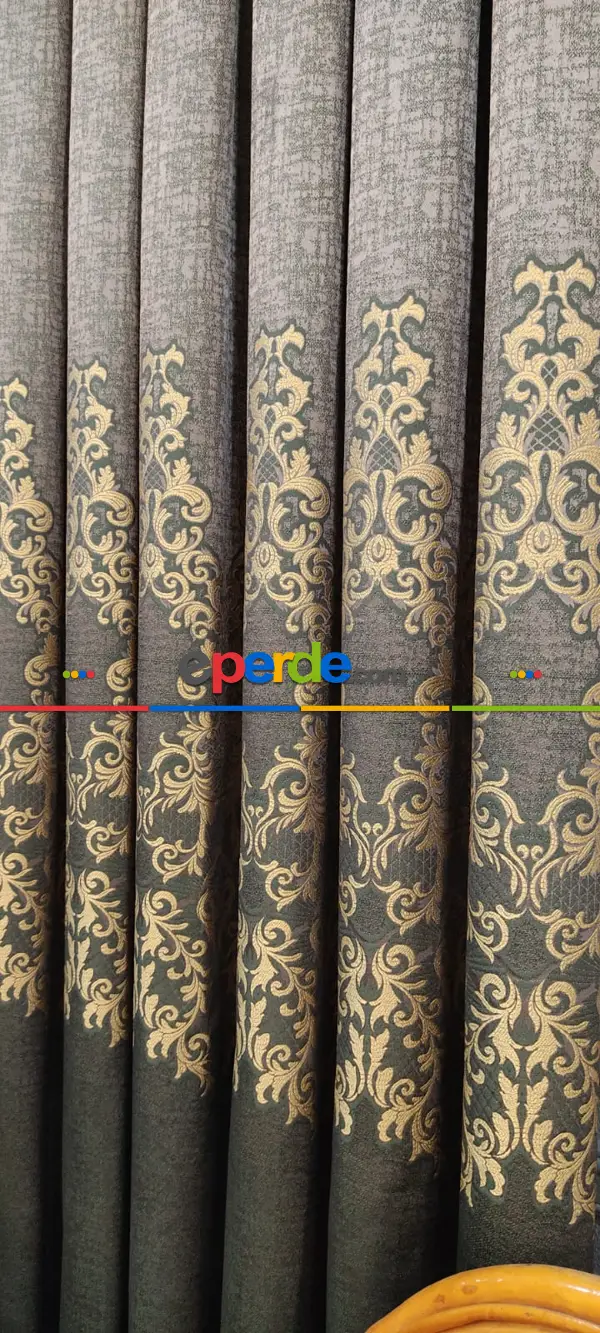 Yatak Odası - Kahverengi Desenli Fon Perde, Adet Fiyatıdır, İstediğiniz Boy Ölçüsünde Dikilir, Eni 50 İla 100cm Arası Seçenekler, Sık Piledir 100cm X 1cm 